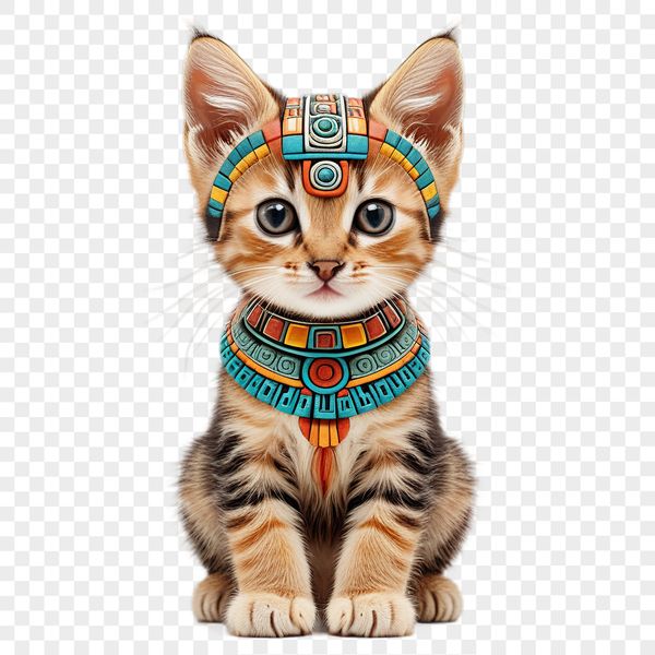 A high-resolution PNG image of a cute domesticated cat.