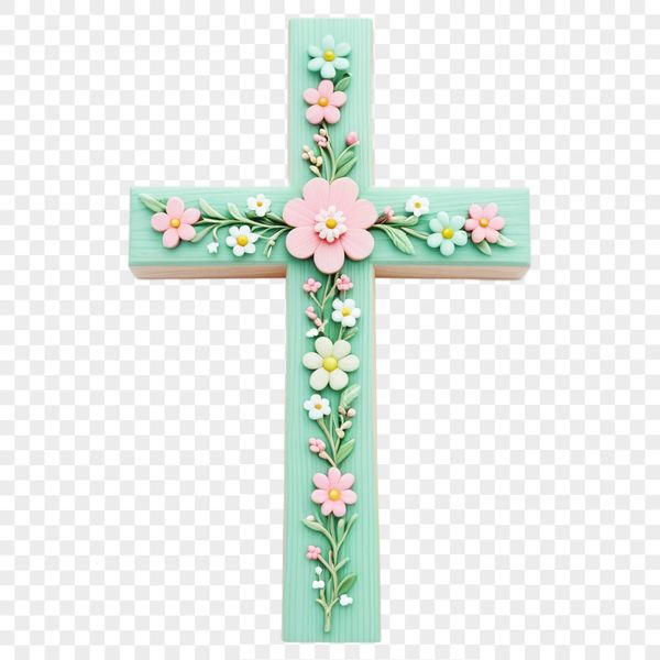 A transparent PNG image of a simple crucifix symbol.