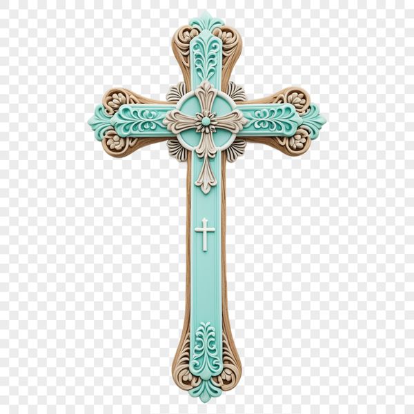 A high-resolution PNG image of a crucifix design suitable for commercial use and personal projects.