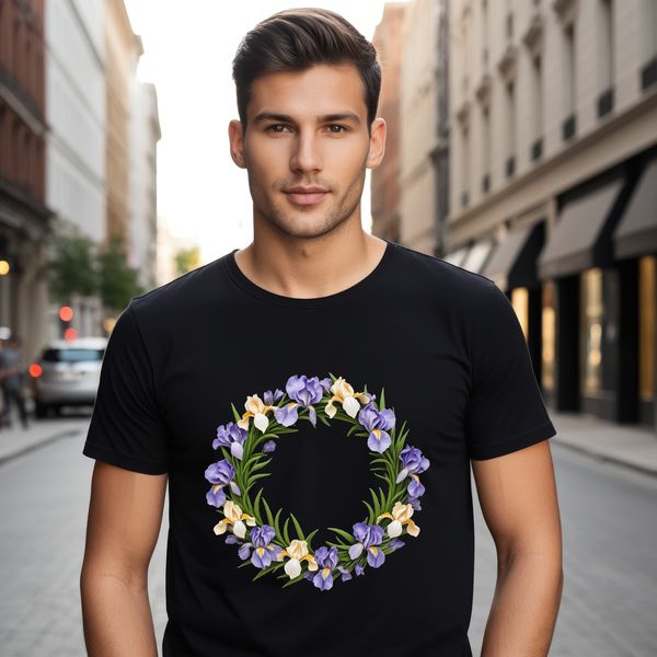 A transparent PNG image of a decorative flower wreath design, ideal for sublimation printing or web design projects.
