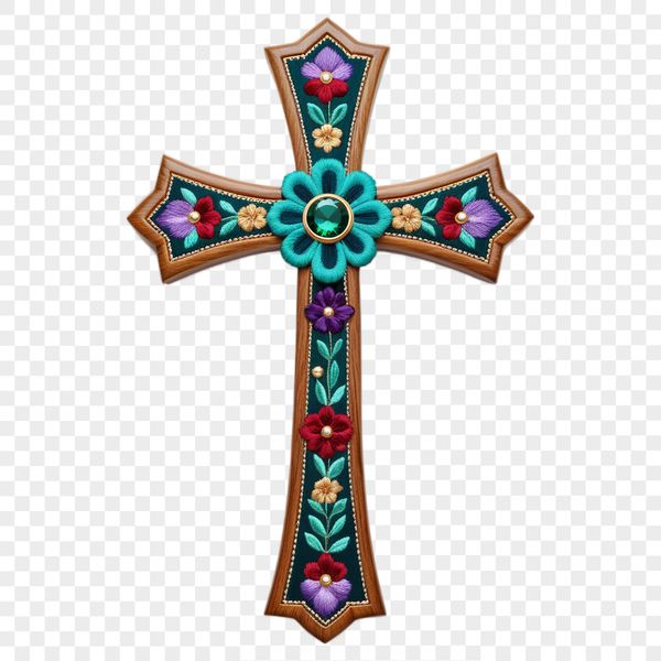 A transparent PNG image of a plain crucifix on a clear background.