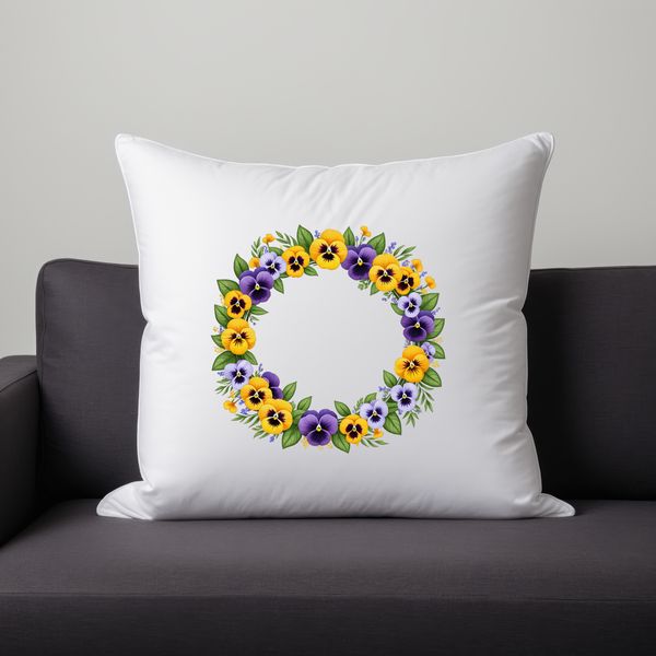 Colorful Floral Garland Image A floral wreath made up of colorful flowers on a transparent background.