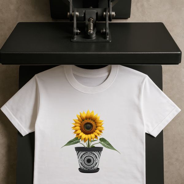 High Res Flower Decoration Image A high-resolution transparent PNG image of a single sunflower in a flower pot against a clear background.
