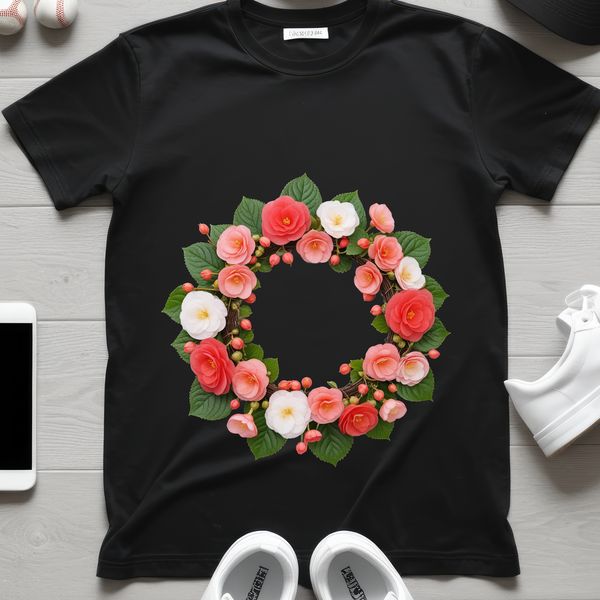 Floral Wreath PNG Graphic A high-resolution floral wreath graphic in transparent PNG format.