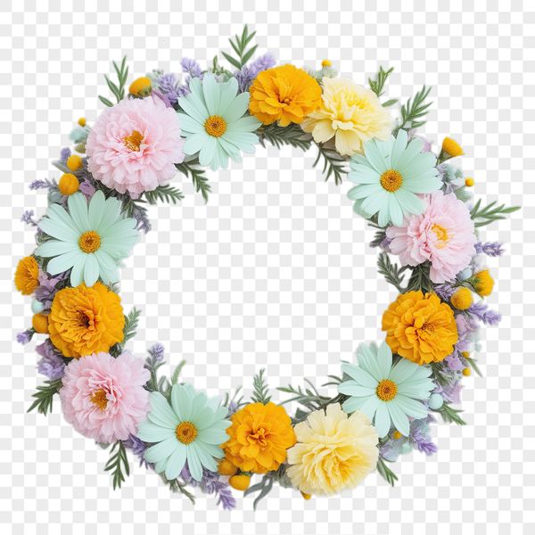 A high-resolution floral wreath design suitable for sublimation and commercial use.