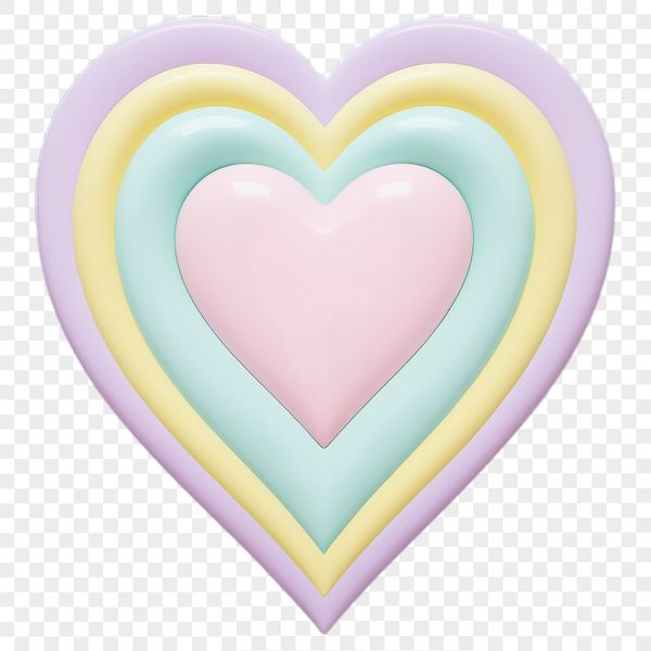 High resolution transparent love heart icon in a clear background, suitable for commercial or personal use.