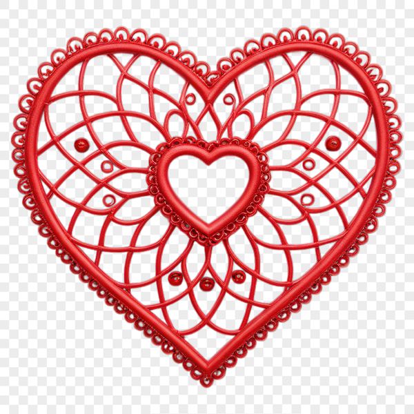 A high-resolution transparent PNG image of a stylized love heart icon.
