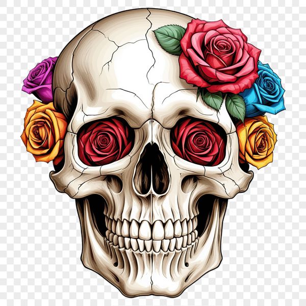 A large PNG skull graphic suitable for commercial and personal use in various design projects.