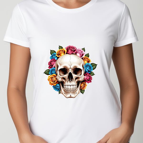 Sublimation Ready Skull Design A transparent skull icon with a clear background, ideal for sublimation and print projects.