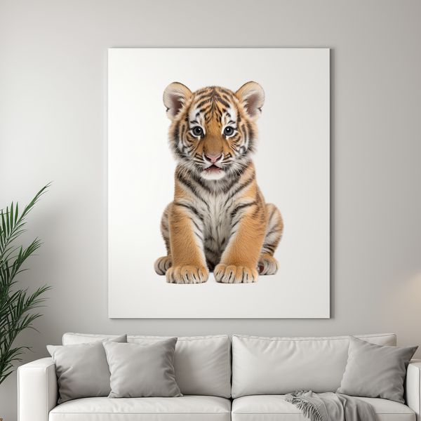 A high-resolution image of a tiger in a clear background.