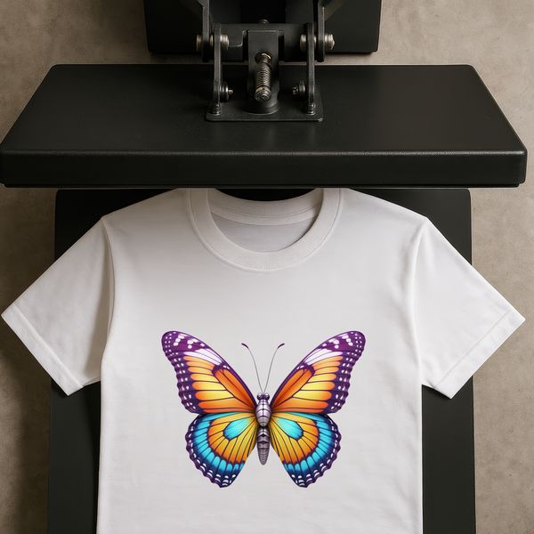 Delicate Butterfly Design Element A colorful butterfly with delicate wings, suitable for sublimation or print.