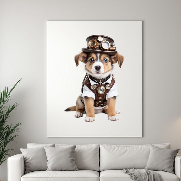 A small, adorable dog with a fluffy coat, set against a transparent background, suitable for sublimation and commercial use.