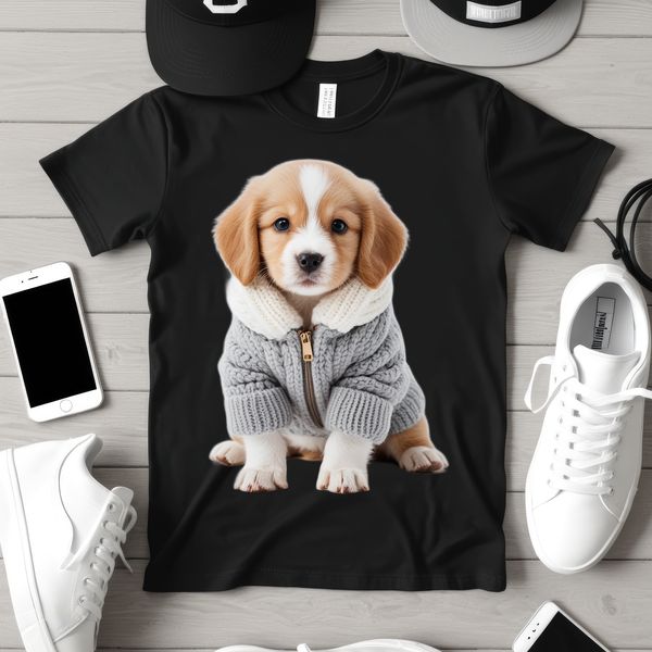 Adorable Puppy Illustration for Print Free downloadable PNG image of a playful dog with a simple design suitable for print use.