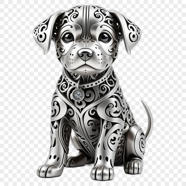A clear and simple illustration of a small dog in digital format with a clean design.
