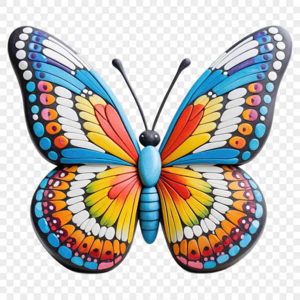 A colorful butterfly with intricate patterns on its wings.