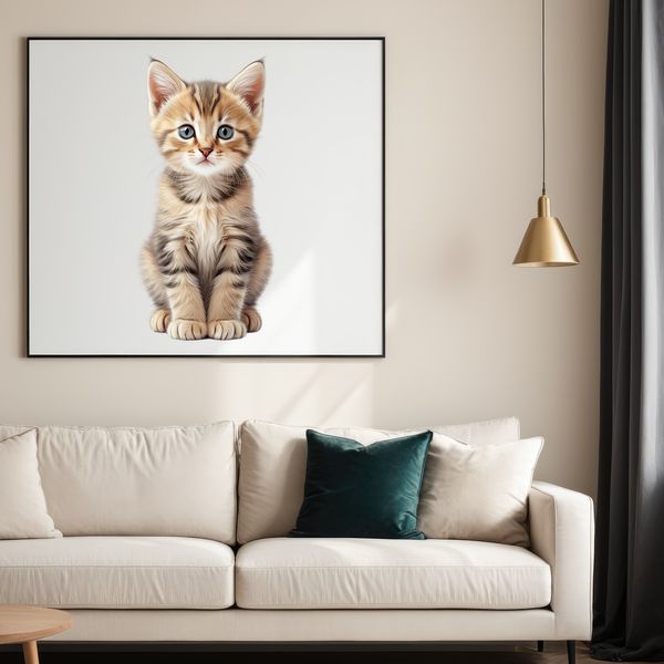 Adorable Kitten Silhouette in Clear Background A high-resolution transparent PNG image of a cute domestic cat kitten in a clear background.