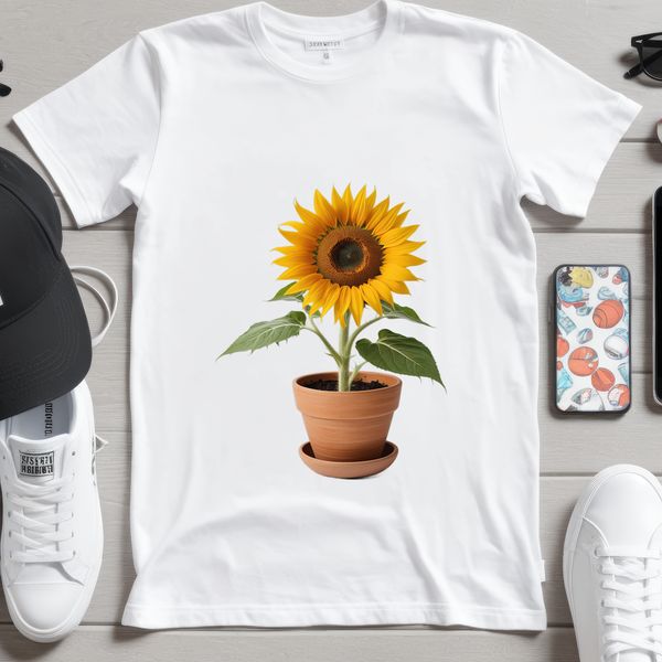 High-Resolution Yellow Sunflower Image A high-resolution image of a bright yellow sunflower in a clear background, suitable for printing and sublimation.