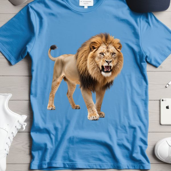 Regal African Wildlife A large, free-standing African lion in a clear background, suitable for commercial or personal use.