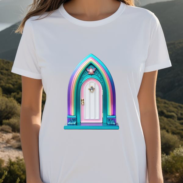 Clear Background Fairy Door Illustration A whimsical fairy door with a clear background, ideal for commercial or personal use in print projects.