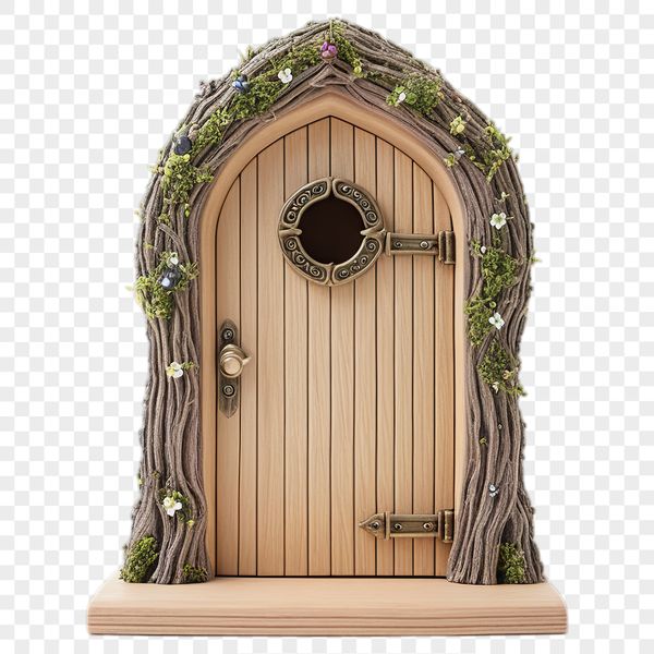 Colorful Fairy Portal Design Colorful fairy door with intricate details, suitable for various creative projects.