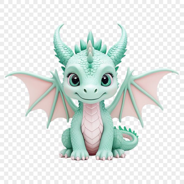 A high-resolution transparent PNG image of a mythical creature with scales and wings, suitable for print and digital use.