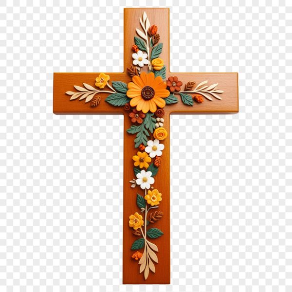 Simple Transparent Cross Image A simple transparent PNG image of a crucifix against a clear background.
