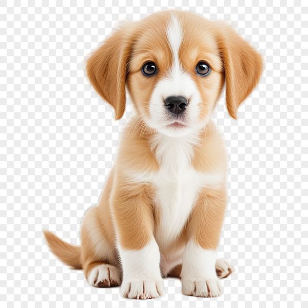 Small Fluffy Dog Image A cute small dog with a fluffy coat sitting on the ground.