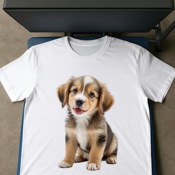 Cute Puppy in Simple Setting PNG Transparent png image featuring a small dog in a simple setting.