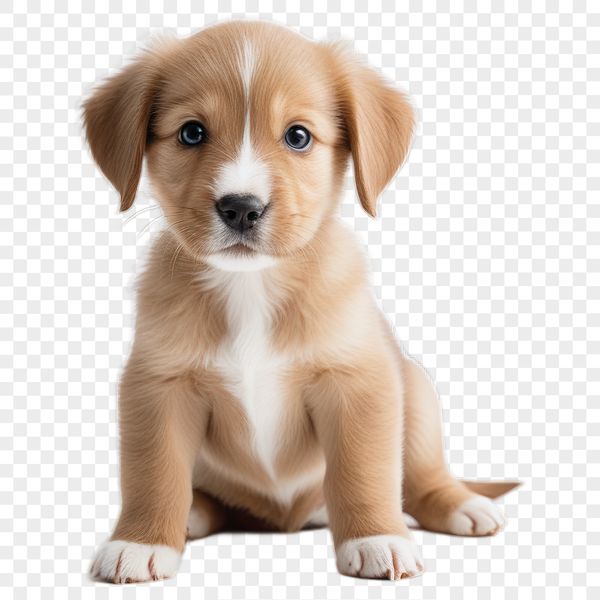 A playful, small dog with a fluffy coat and cute expression.