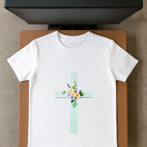 Elegant Transparent Cross Symbol A simple transparent crucifix graphic with a clear background.