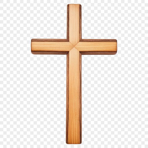 A transparent PNG image of a classic cross symbol with intricate details.