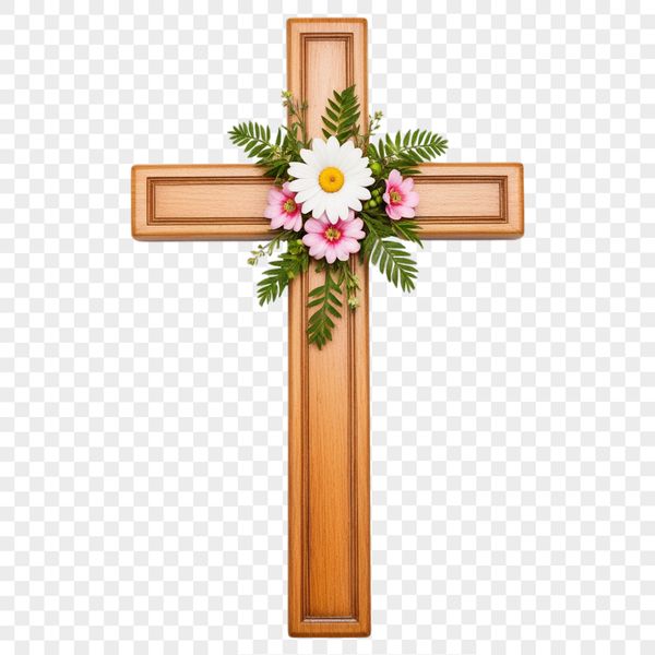 High Resolution Cross Graphics A detailed, high-quality PNG illustration of a Christian cross featuring intricate design elements.