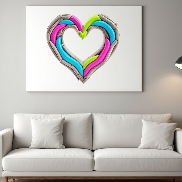 A transparent PNG image of a stylized heart with clear background.