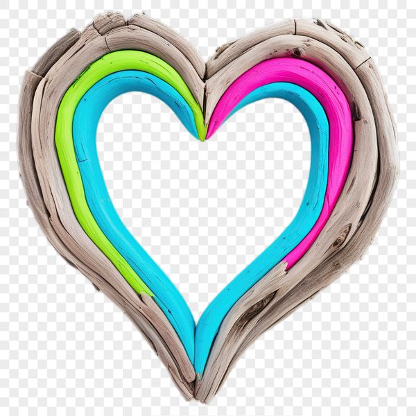 Beautiful PNG Heart Design A transparent PNG heart graphic with a clear background, suitable for high-resolution printing or digital use.