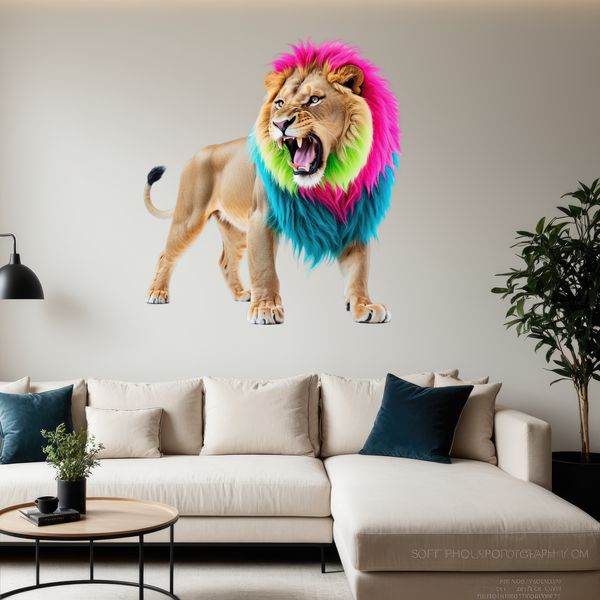 A high-resolution image of a majestic lion in a clear background, suitable for commercial or personal use.