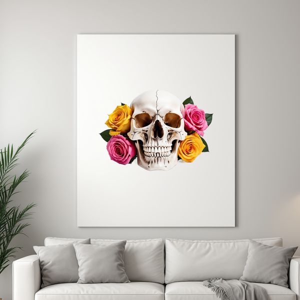 A transparent skull illustration with a clear background.