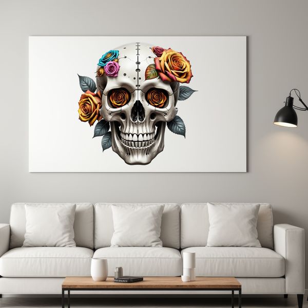 High-Res Skull Image with Plain Background A clear, high-resolution transparent skull image with a plain background.