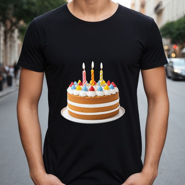 A colorful birthday cake with candles and decorations on top.