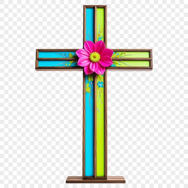 Religious cross symbol, transparent PNG format with clear background for commercial or personal use.