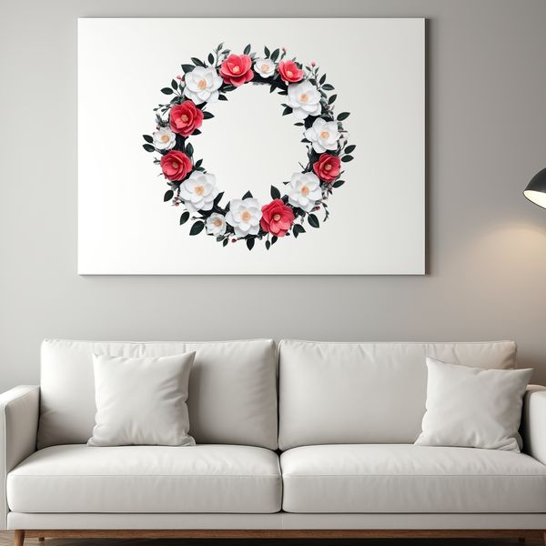 Large Flower Wreath Image A large, detailed flower wreath in a high-quality PNG image suitable for commercial or personal use projects.