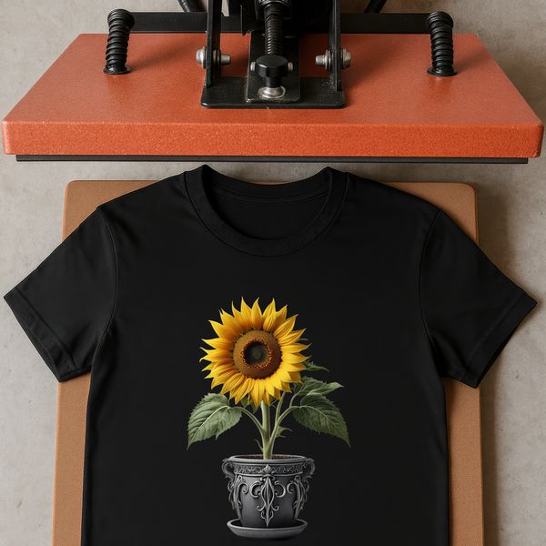 Free High-Resolution Flower Image A high-resolution image of a sunflower in full bloom, placed in a flower pot with a clear background.
