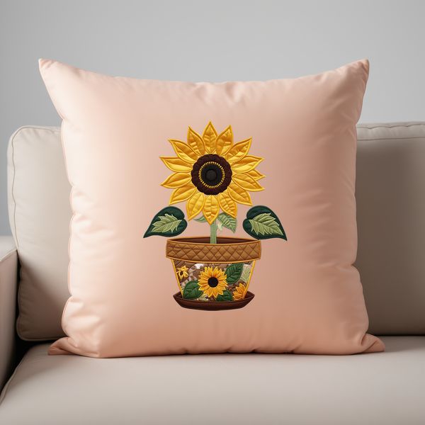 Beautiful Flower in Pot A high-resolution PNG image of a sunflower with a clear background in a flower pot.