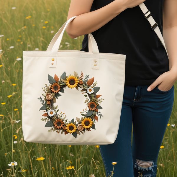 A high-resolution floral wreath made from sunflowers, suitable for commercial or personal use.