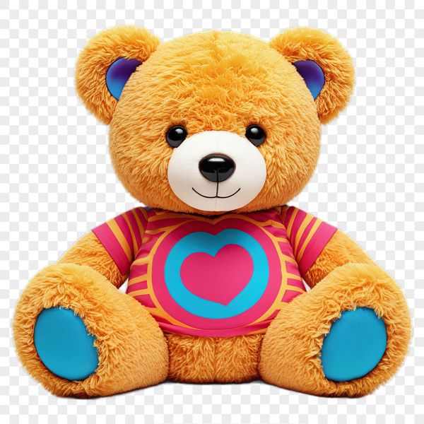 Adorable Cartoon Bear Illustration A high resolution transparent teddy bear illustration suitable for commercial use.