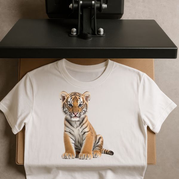 A high-resolution transparent image of a tiger on a clear background, suitable for sublimation printing and commercial use.