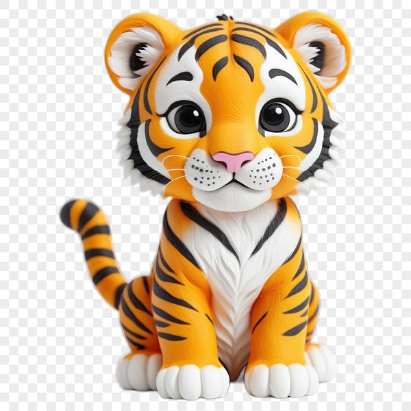 Majestic Tiger PNG Image A high-resolution transparent PNG image of a majestic tiger in clear background.