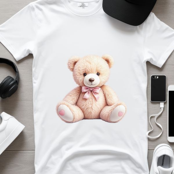Cuddly Cartoon Teddy Bear Illustration A high-resolution illustration of a transparent teddy bear with a clear background.