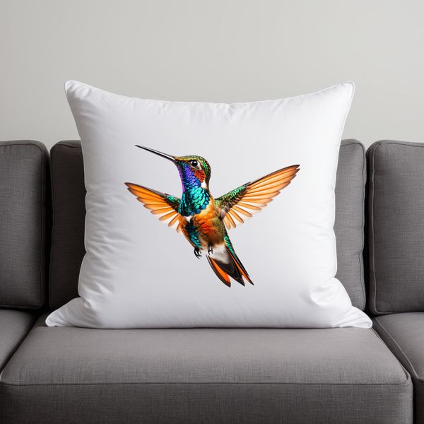 Vibrant Hummingbird Perched on a Twig A small, colorful bird with iridescent feathers perched on a branch.