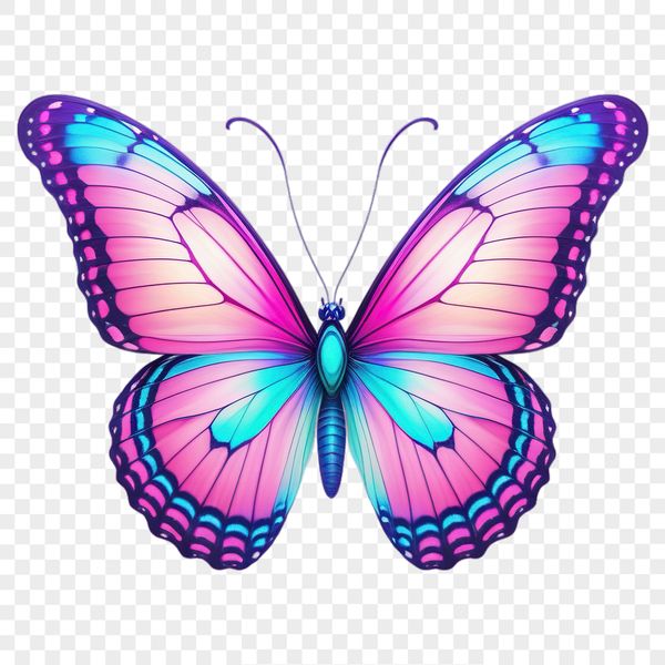 Beautiful Butterfly Template PNG A high-resolution image of a colorful butterfly with transparent background suitable for commercial or personal use.
