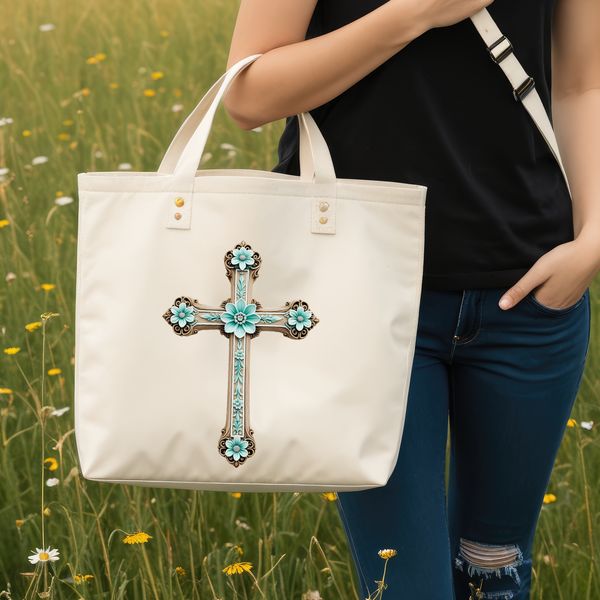 High Resolution Floral Cross PNG Transparent PNG image of a simple cross with floral details.